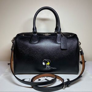 COACH SNOOPY LARGE BENNETT SATCHEL 37271 BLACK